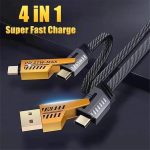 4-in-1 Super Fast Charging Cable – 65W PD Quick Charge (6FT)