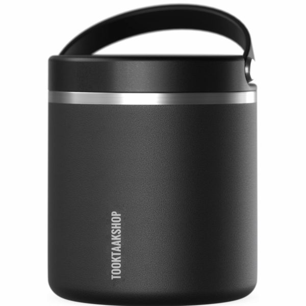 Stainless Steel Vacuum Insulated Food Jar 25oz, for Hot Food and Cold Food, Wide Mouth Leak-Proof Soup Jar for Adults, 10 Hours Hot and 16 Hours Cold (Black)