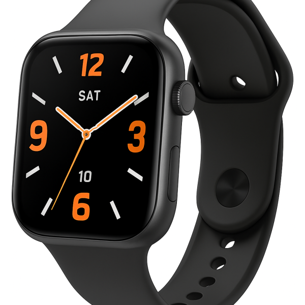 SmartFit Pro Black Smartwatch – AMOLED Display with Fitness Tracking