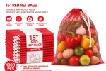 15" Red Net Bags – Durable Non-Woven Mesh Produce Bags for Fruits & Vegetables - Image 5